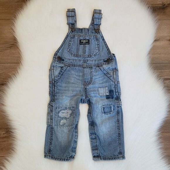 Oshkosh B'gosh 12M Patchwork Overalls - Picture 1 of 5